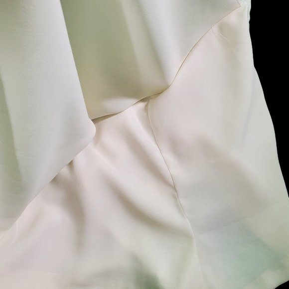TopShop Tuxedo Romper Wrap Sleeveless Dress Skort Dress Ivory Crepe Satin Sz 6 - Picture 11 of 12